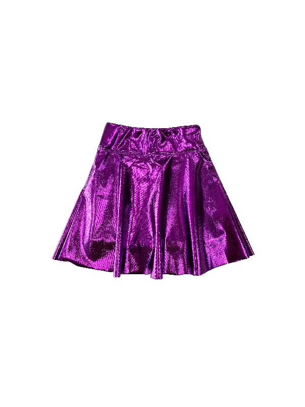 Youth Metallic Skort - Purple velvet skirt glossy