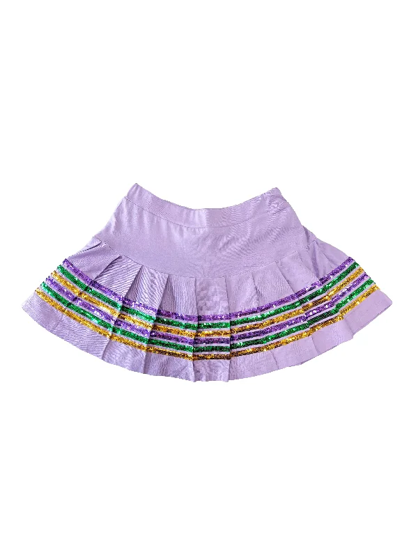 Youth Sequin Skort - Lavender leather skirt refined
